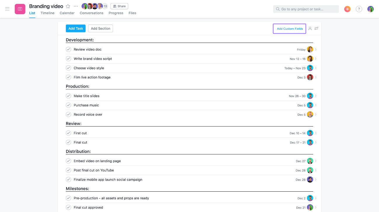 Asana Flow Chart