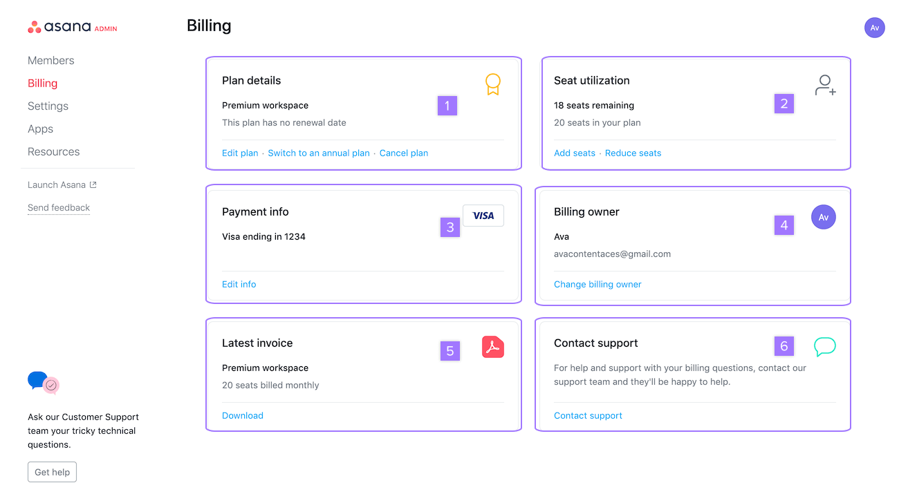 view billing information