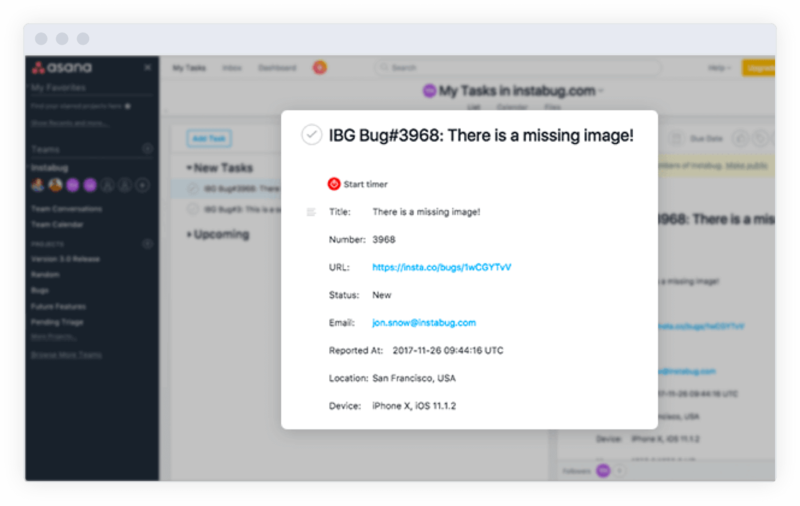 Instabug と Asana アプリの連携 一段上のバグレポート Asana