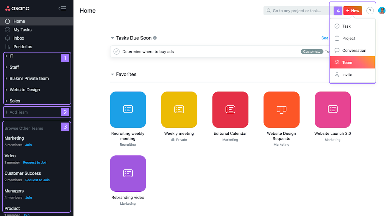 Team Basics Create Join And Manage Teams Product Guide Asana