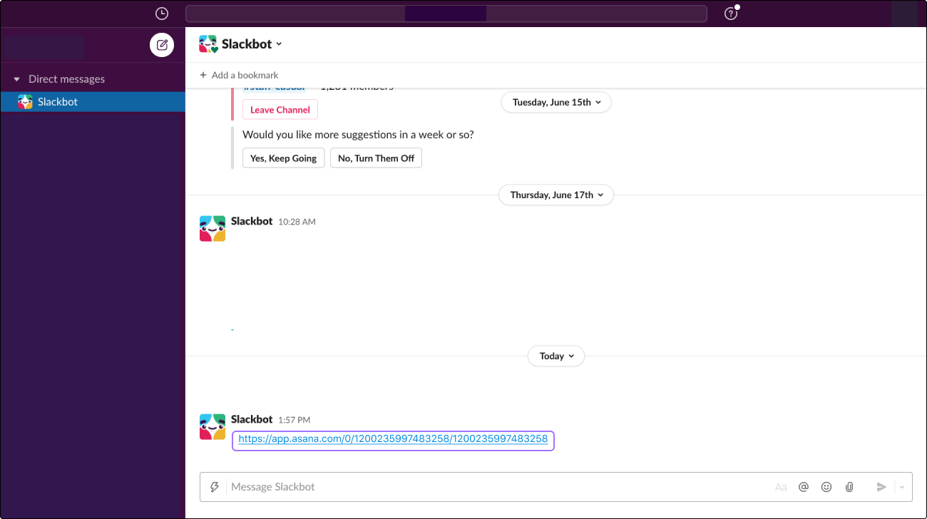 url-ссылка slack