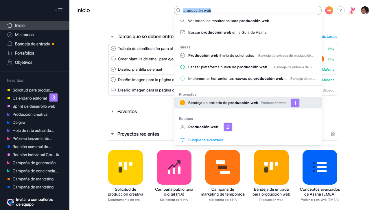 cómo acceder a los proyectos