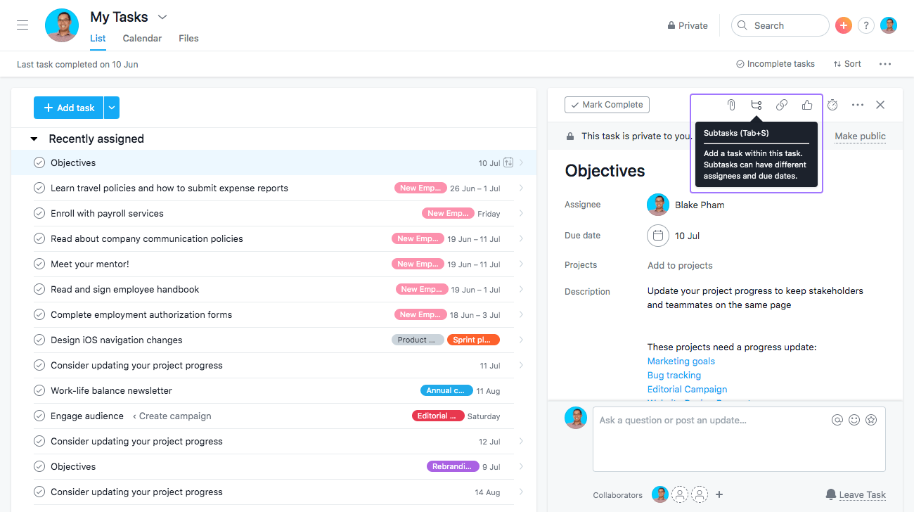 producteev subtasks