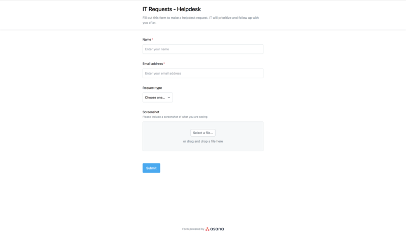 Receive And Manage It Help Requests In Asana Product Guide Asana