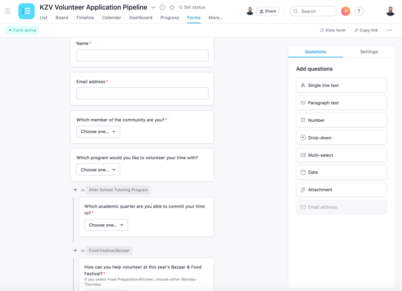 Manage and Onboard Volunteers Product guide • Asana Product Guide