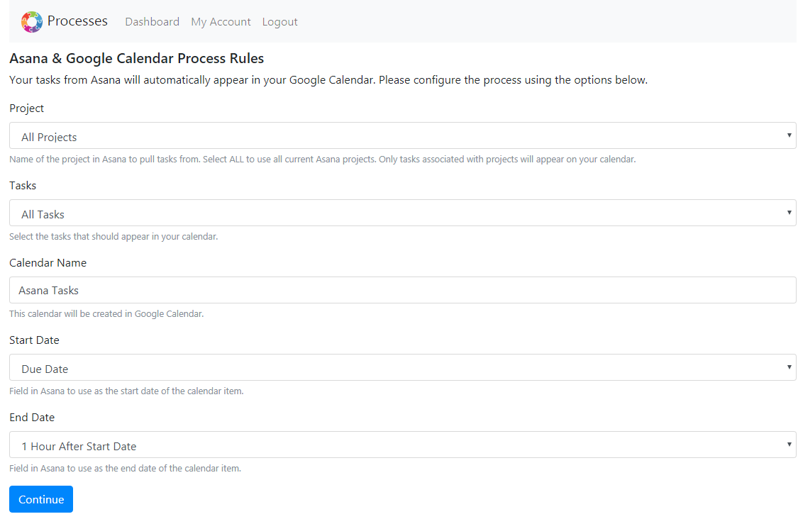 Project Buddy Asana Google カレンダーを同期する Asana