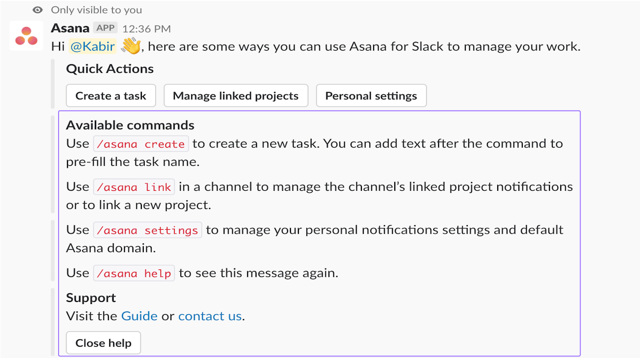 asana and slack