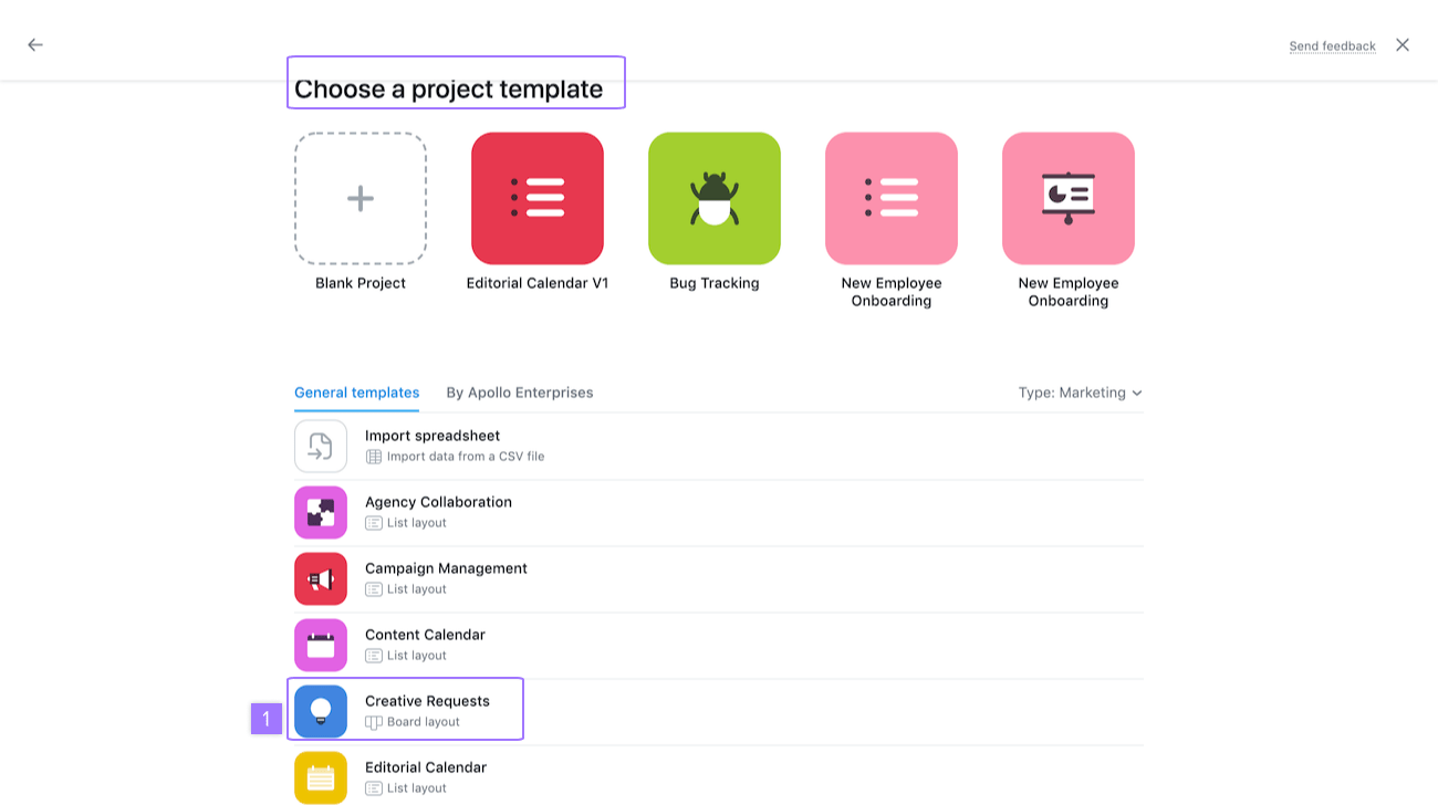 Asana-created templates • Asana