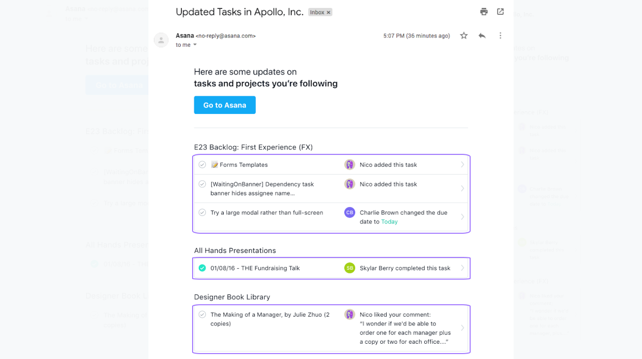 Email Notifications Product Guide Asana