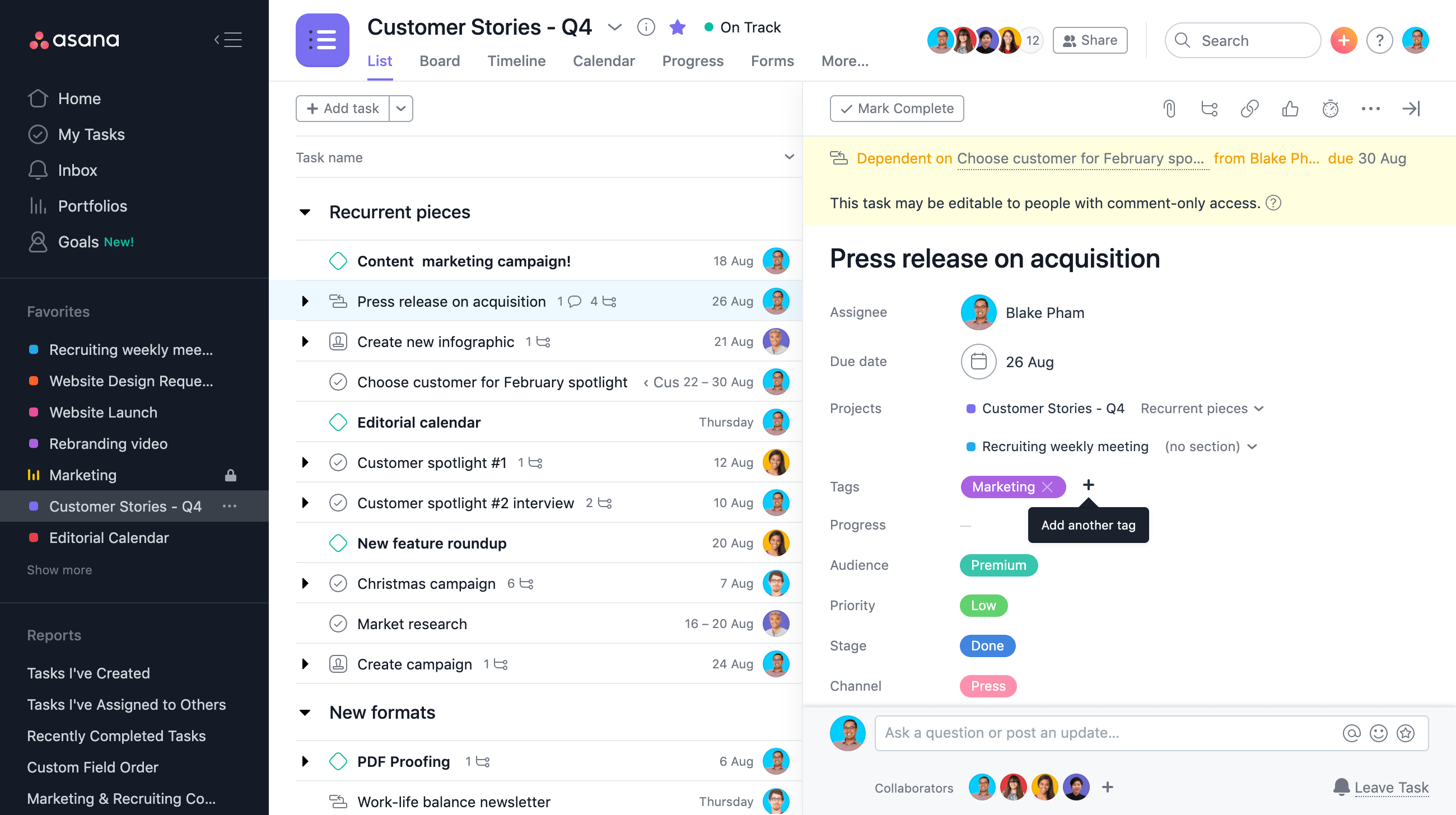 How To Complete Task Fields Product Guide Asana