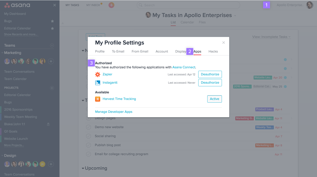 profile asana work graph builder apis