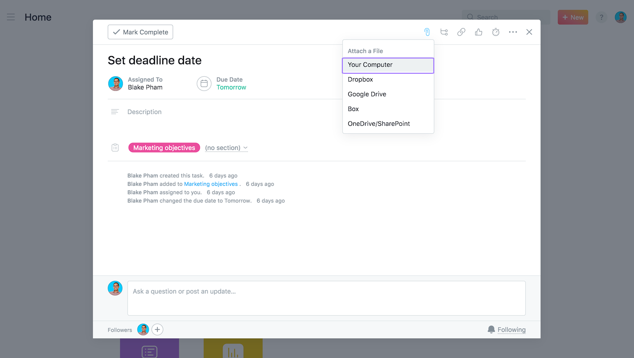 add audionotes to asana