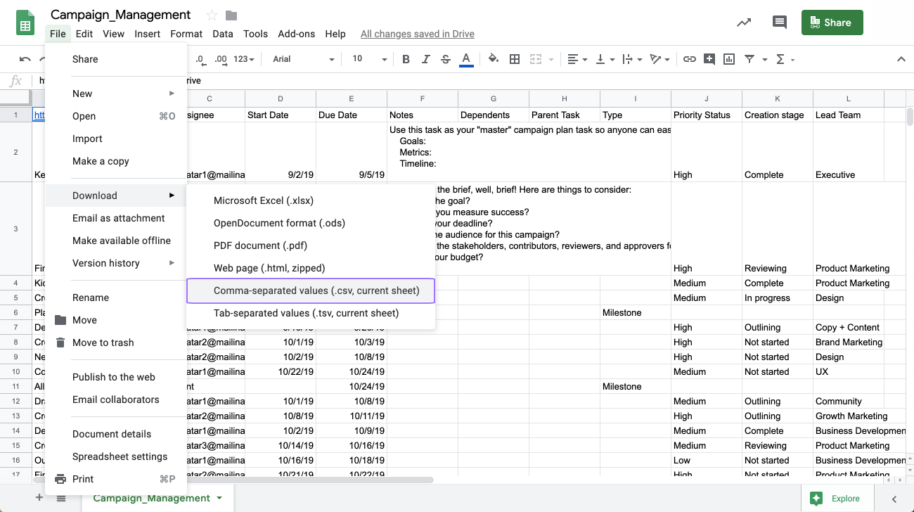 export spreadsheet google adwords editor