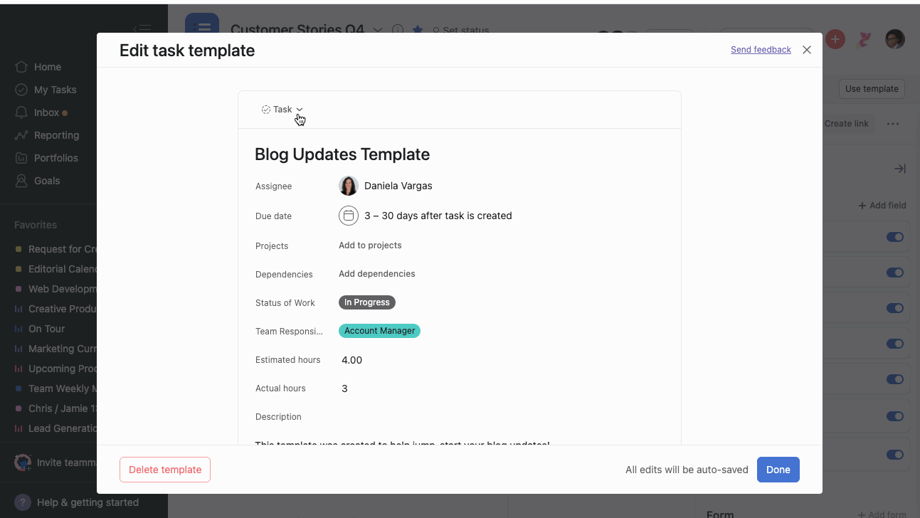 Task Templates Asana Help Center