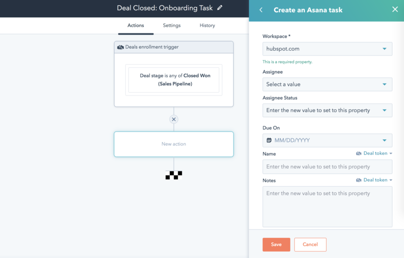 Hubspot Workflows Asanaアプリの連携 開発者向けリアルタイムのデバッグ Asana