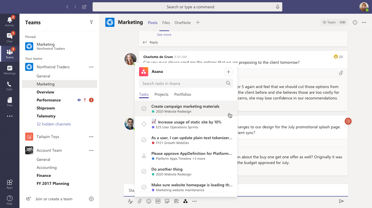 Microsoft Teams + Asana • Asana