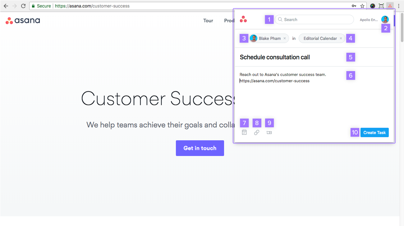 Using the Asana Chrome extension  Product guide • Asana