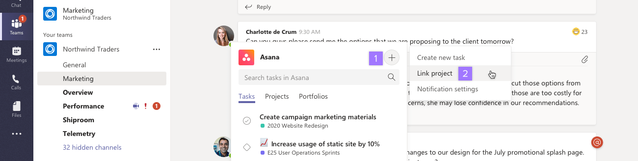 Microsoft Teams + Asana • Asana