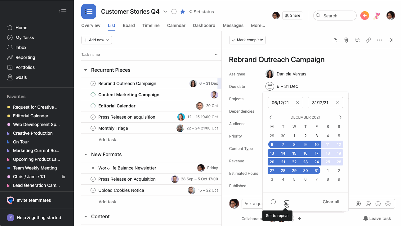 basecamp 3 recurring tasks recurring event