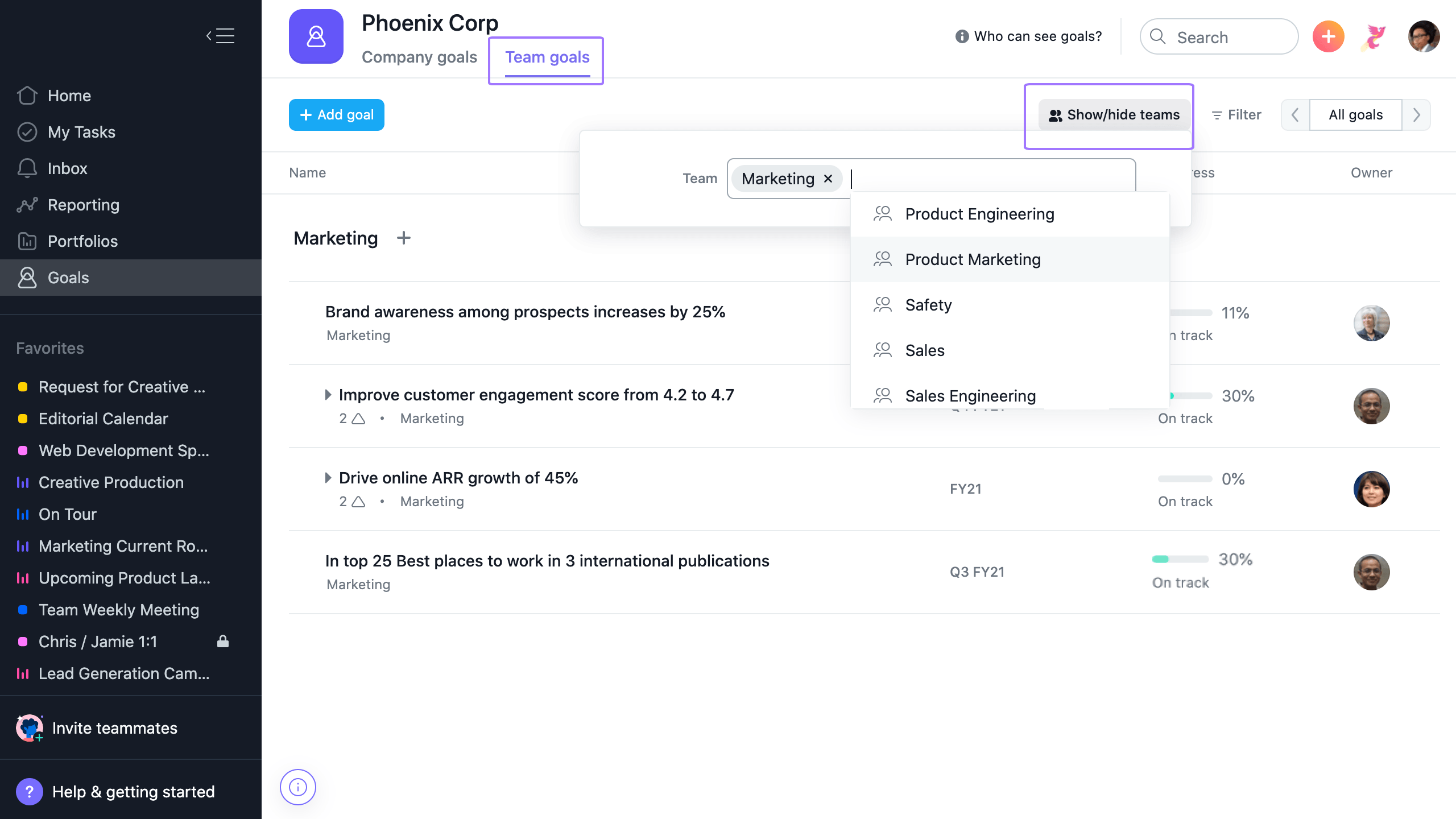 Начало работы с целями в Asana | Руководство по продукту • Руководство по  продукту Asana