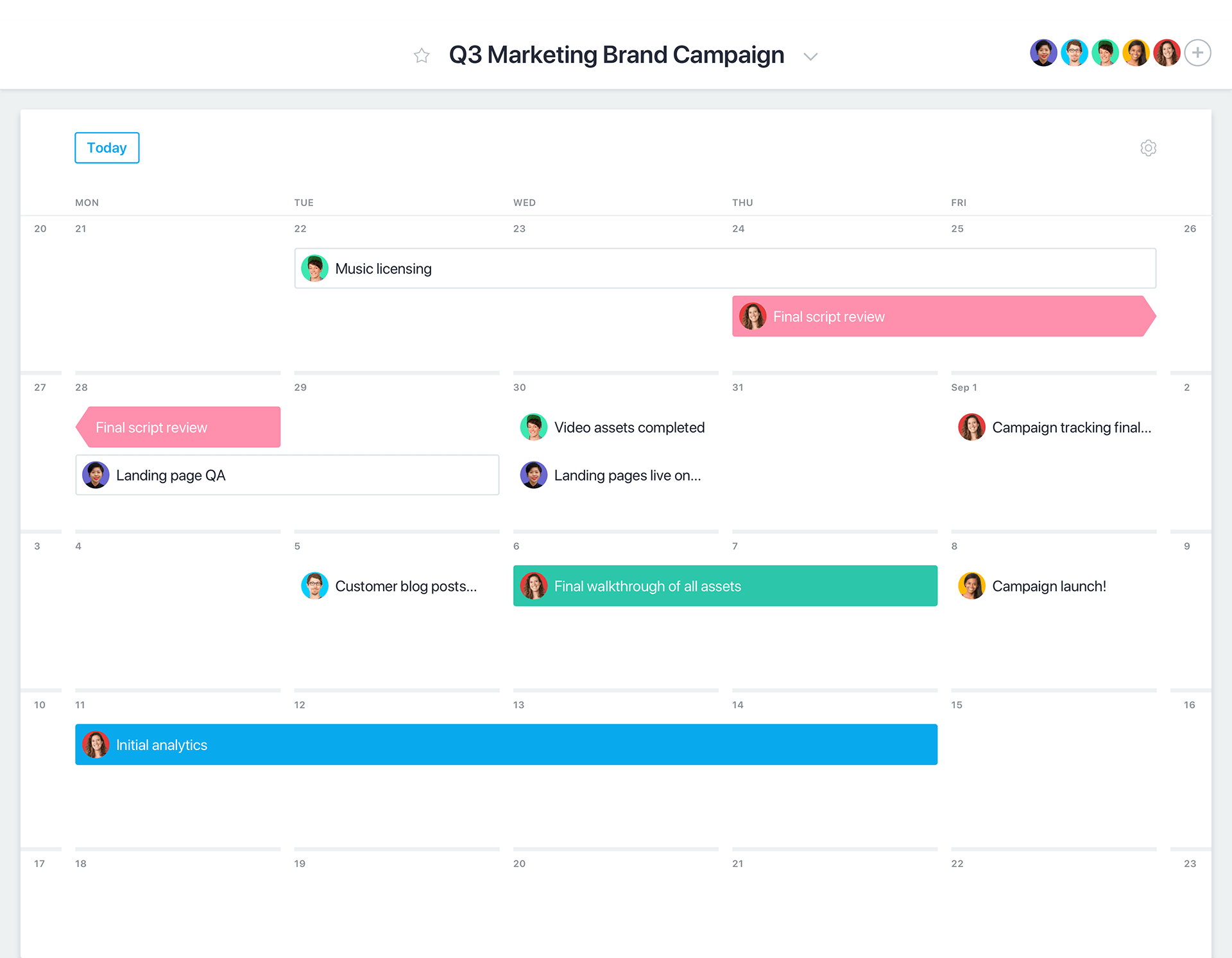 View work at a glance