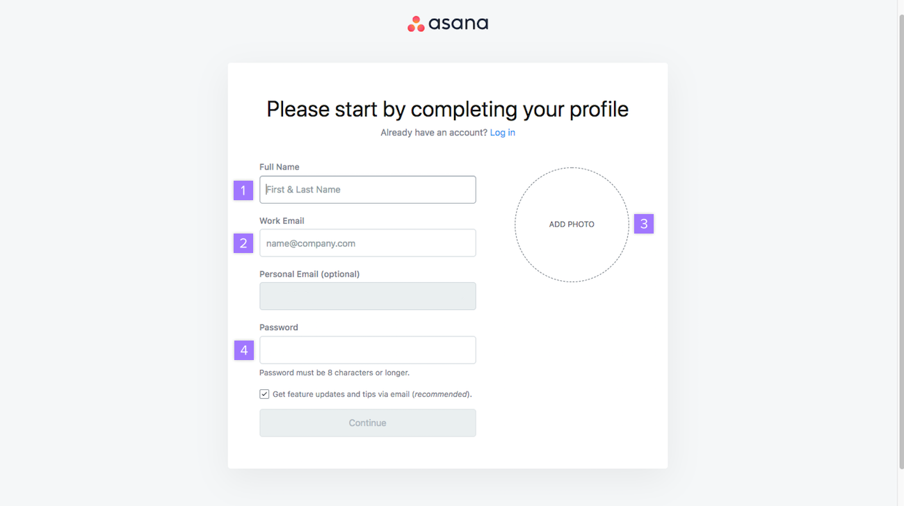 Asana login