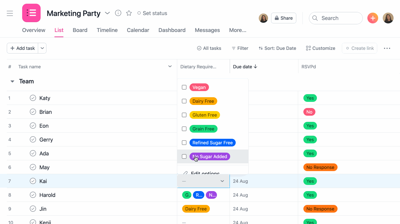 Asana multi-select custom field assistance - Questions & Answers