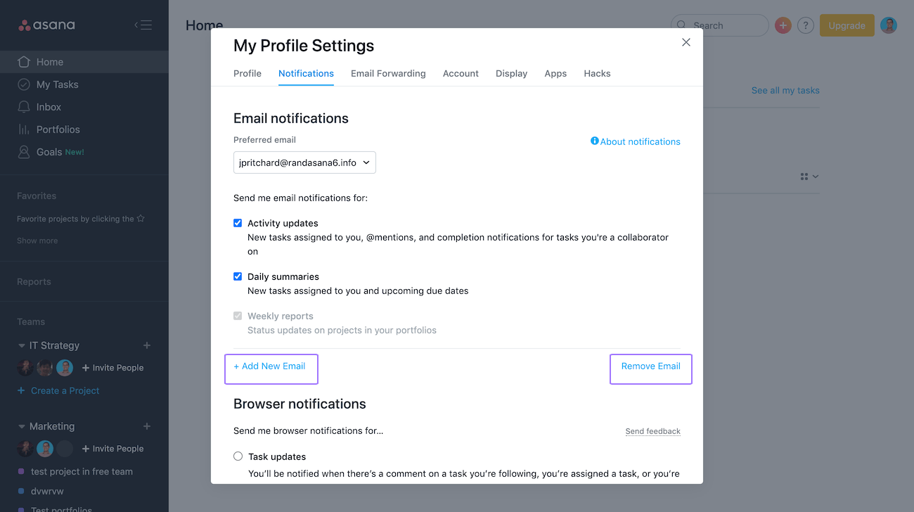 How To Control Your Profile Settings In Asana Product Guide Asana