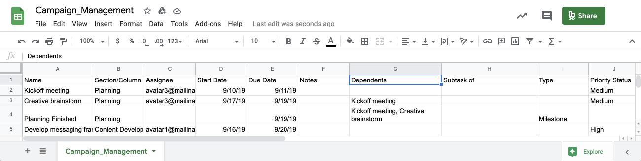 CSV Importer • Asana Product Guide