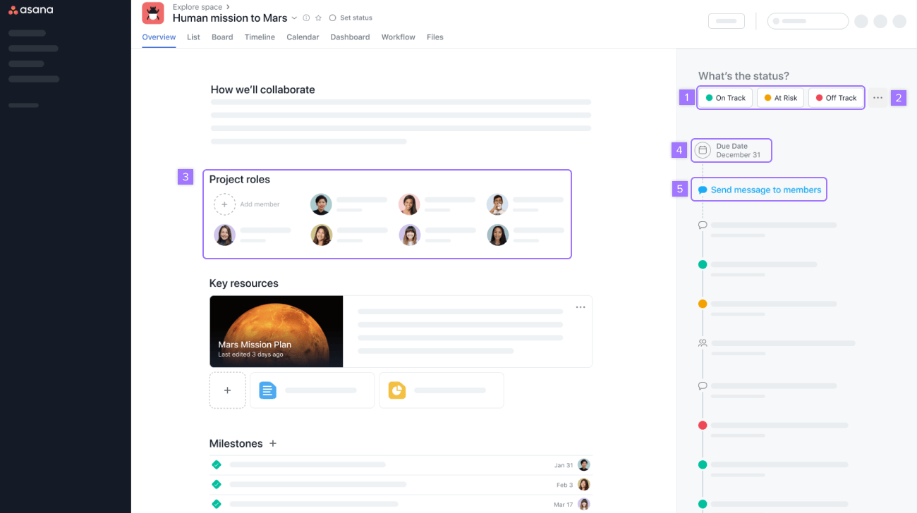 Project progress and status updates – Asana Help Center